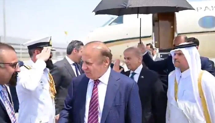 PM Shahbaz arrives in Doha to condole demise of ex-Qatar emir Sheikh Hamad